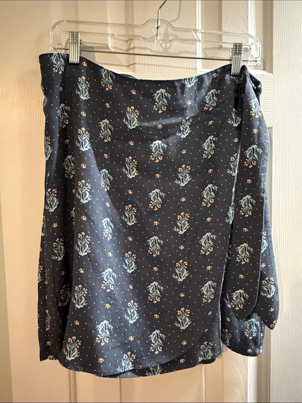 LOFT Navy Floral Mini Skirt